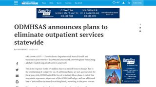 ODMHSAS announces plans to eliminate outpatient services ...