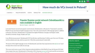 Popular Russian social network Odnoklassniki.ru now available in ...