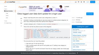 Odoo logged user data dont update for a login user - Stack Overflow