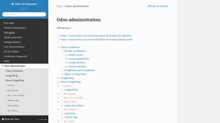 Odoo administration — Odoo development master documentation