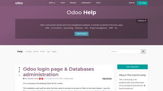 Odoo login page & Databases administration | Odoo