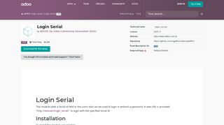 Login Serial | Odoo Apps