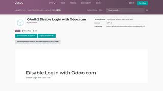 OAuth2 Disable Login with Odoo.com | Odoo Apps