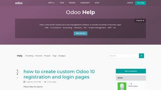 how to create custom Odoo 10 registration and login pages | Odoo