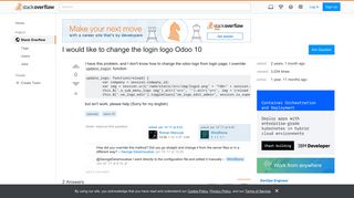I would like to change the login logo Odoo 10 - Stack Overflow