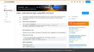 odoo - web service login using SSL (xml-rpc) - Stack Overflow