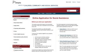 Online Application for Social Assistance
