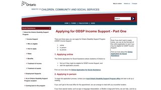 Applying for ODSP Income Support - Part One