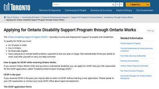 Applying for Ontario Disability Support Program through Ontario ...