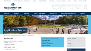 Application Process - Old Dominion University