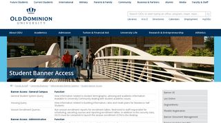 Student Banner Access - Old Dominion University