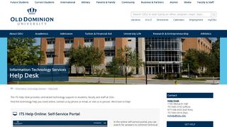 Information Technology Services Help Desk - Old Dominion University