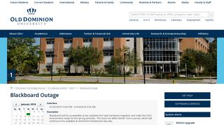 Blackboard Outage « Untitled - Old Dominion University