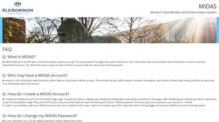 FAQ - MIDAS - Old Dominion University