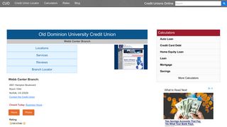 Old Dominion University Credit Union - Norfolk, VA at 4901 Hampton ...