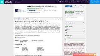 Old Dominion University Credit Union Reviews - WalletHub