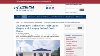 Old Dominion University Credit Union Merges with Langley Federal ...