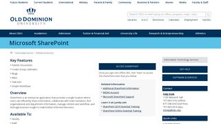 Microsoft SharePoint - Old Dominion University