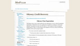 Odyssey: Credit Recovery - MrsFuller - Google Sites