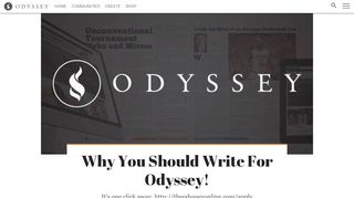Why You Should Write For Odyssey!