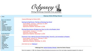 Odyssey Online Writing Classes - Odyssey Writing Workshop