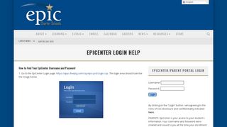 EpiCenter Login Help – Epic Charter Schools