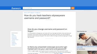 How do you hack teachers odysseyware username and password