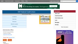 OE Federal Credit Union - Livermore, CA - Credit Unions Online