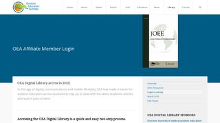 Login Access to the OEA Digital Library - Outdoor Education Australia