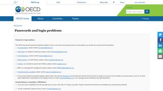 Passwords and login problems - OECD