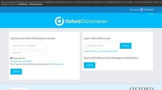 Log in to your Oxford Dictionaries account