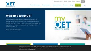 myOET Login - OET - Occupational English Test