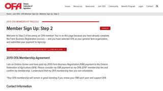 Member Sign Up: Step 2 | Ontario Federation of Agriculture