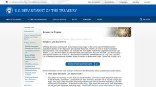 Search OFAC's Sanctions Lists - Treasury Department
