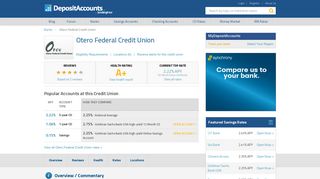 Otero Federal Credit Union Reviews and Rates - New Mexico