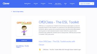 Off2Class - The ESL Toolkit - Clever application gallery | Clever
