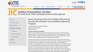 North Carolina's Remote Probation Monitoring through the Offender ...