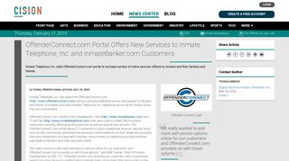 OffenderConnect.com Portal Offers New Services to Inmate Telephone ...