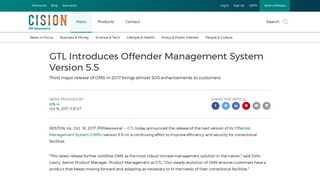 GTL Introduces Offender Management System Version 5.5