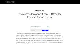 www.offenderconnect.com – Offender Connect Phone Service