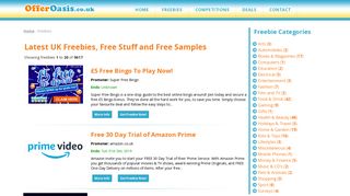 UK Free Stuff, Free Samples and Freebies | 100 ... - Offer Oasis UK
