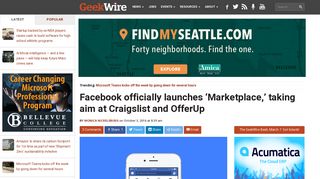Facebook officially launches 'Marketplace,' taking aim at Craigslist and ...
