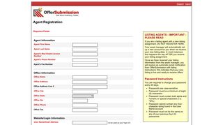 Agent Registration - OfferSubmission.com