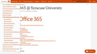 Office 365 @ Syracuse University - Software Applications - Answers