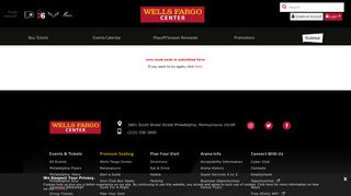 Wells Fargo Center | Online Ticket Office | My Account