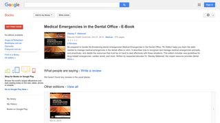 Medical Emergencies in the Dental Office - E-Book