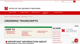 Ordering Transcripts | Office of the University Registrar