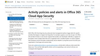 Activity policies and alerts in Office 365 Cloud App Security | Microsoft ...