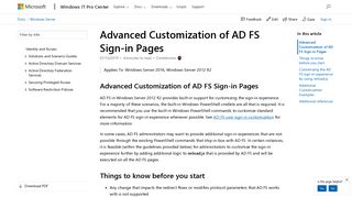 Advanced Customization of AD FS Sign-in Pages | Microsoft Docs