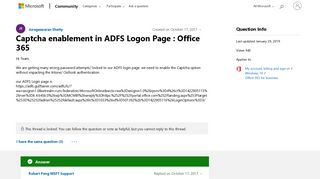 Captcha enablement in ADFS Logon Page : Office 365 - Microsoft ...